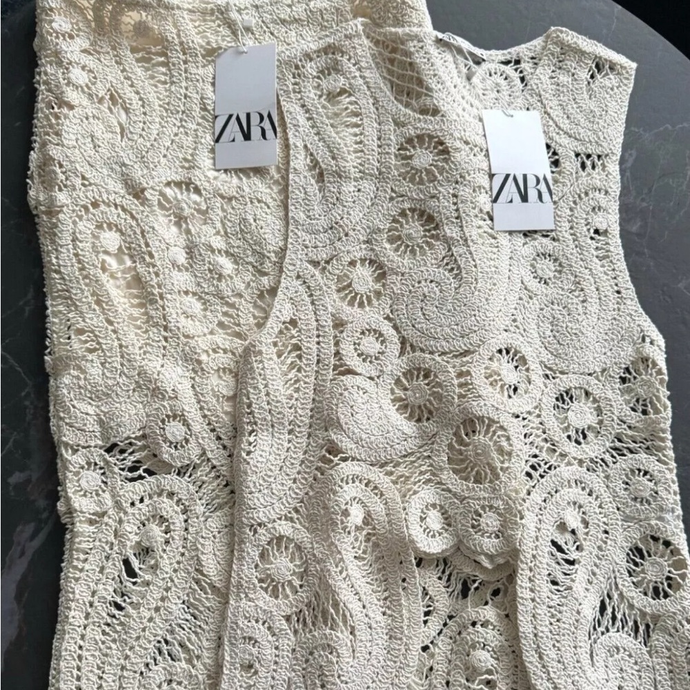 BLOGGER'S FAVE! Zara 2 Pc Asymmetrical Crochet Skirt And Top NWT LAST ONE - Picture 8 of 13
